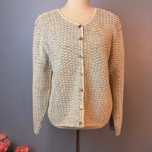 Vintage Reba Rose 100% Cotton Button Up Cardigan Long Sleeve Womens Large - Picture 2 of 9
